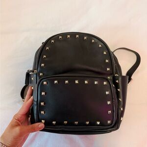 Black Studded Mini Backpack